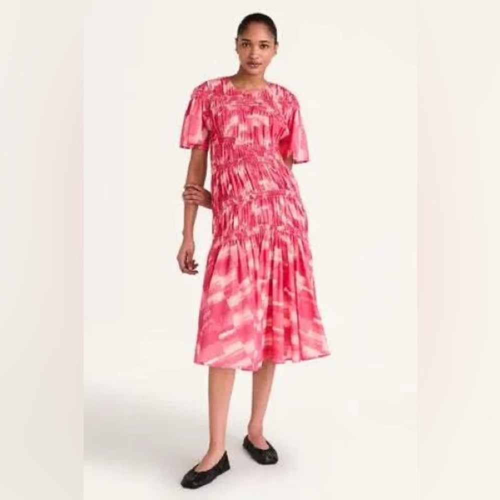NWT Merlette Seraphine Print Pink Patchwork Maxi Midi Dress Size XS